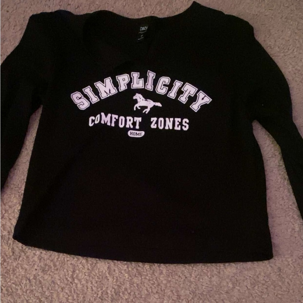 black cropped long sleeve